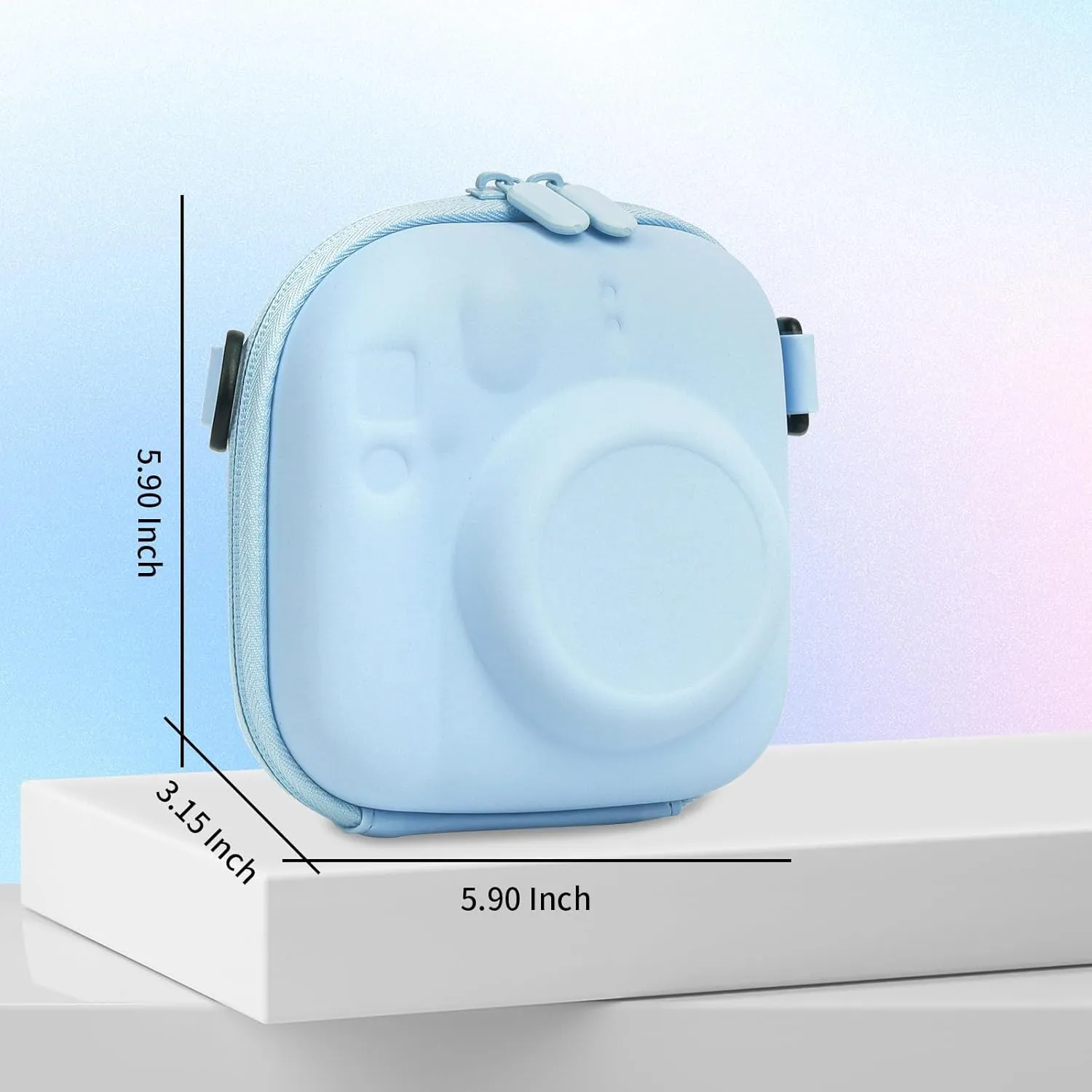 Camera Protective Case for Instax Mini Camera, Hard Carrying Case EVA Storage Protective Bag with Shoulder Strap for Fuji Mini 99/90/40/EVO/12/11/10/9/8/7  Instant Camera, Blue