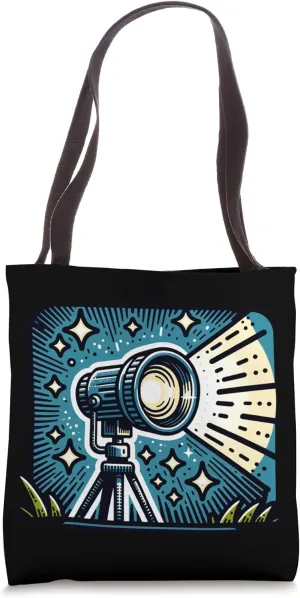 Camera Spotlight Illustration With Stars And Graphics Tote Bag