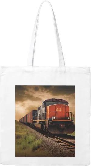Canvas Aesthetic Tote Bag for Women Handbag Freight Train Reusable Grocery Bags with Handles