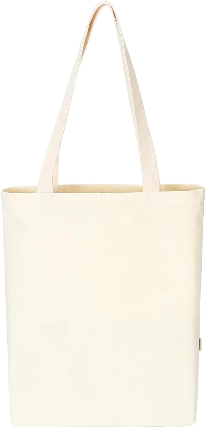 Canvas Book Tote Bag for Women Library Cloth Reusable Grocery Bags