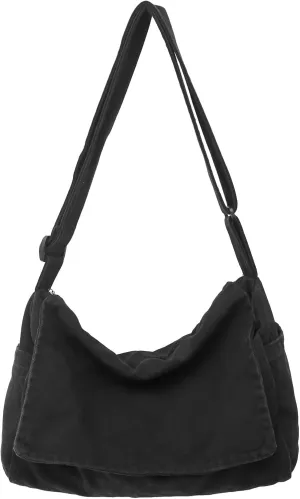 Canvas Messenger Bag for Women Men Vintage Satchel Bag Aesthetic Crossbody Shoulder Bag Casual Sling Bag