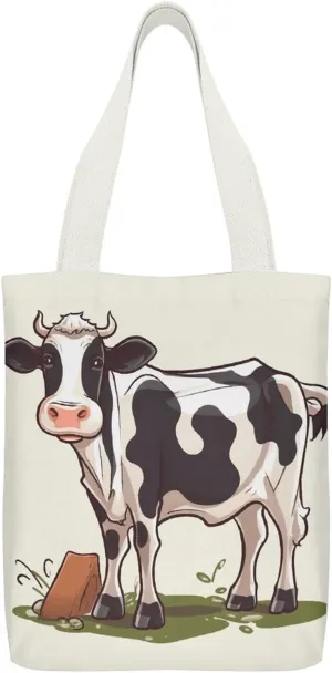 Canvas Portable Shopping Bag,Dairy Cow Print Cute Canvas Tote Bag,canvas Shopping Bag,storage Canvas Tote Bag