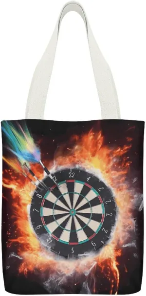 Canvas Portable Shopping Bag,Dart Board Print Cute Canvas Tote Bag,single-sided Printing Shopping Bag,storage Canvas Tote Bag