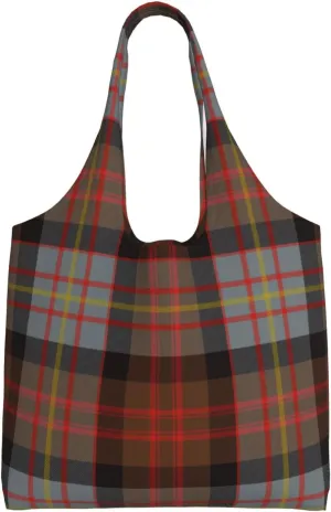 Canvas Shoulder Tote Bags For Women And Men, Reusable Grocery Bags, Large Capacity Carmichael Modern Tartan Printed