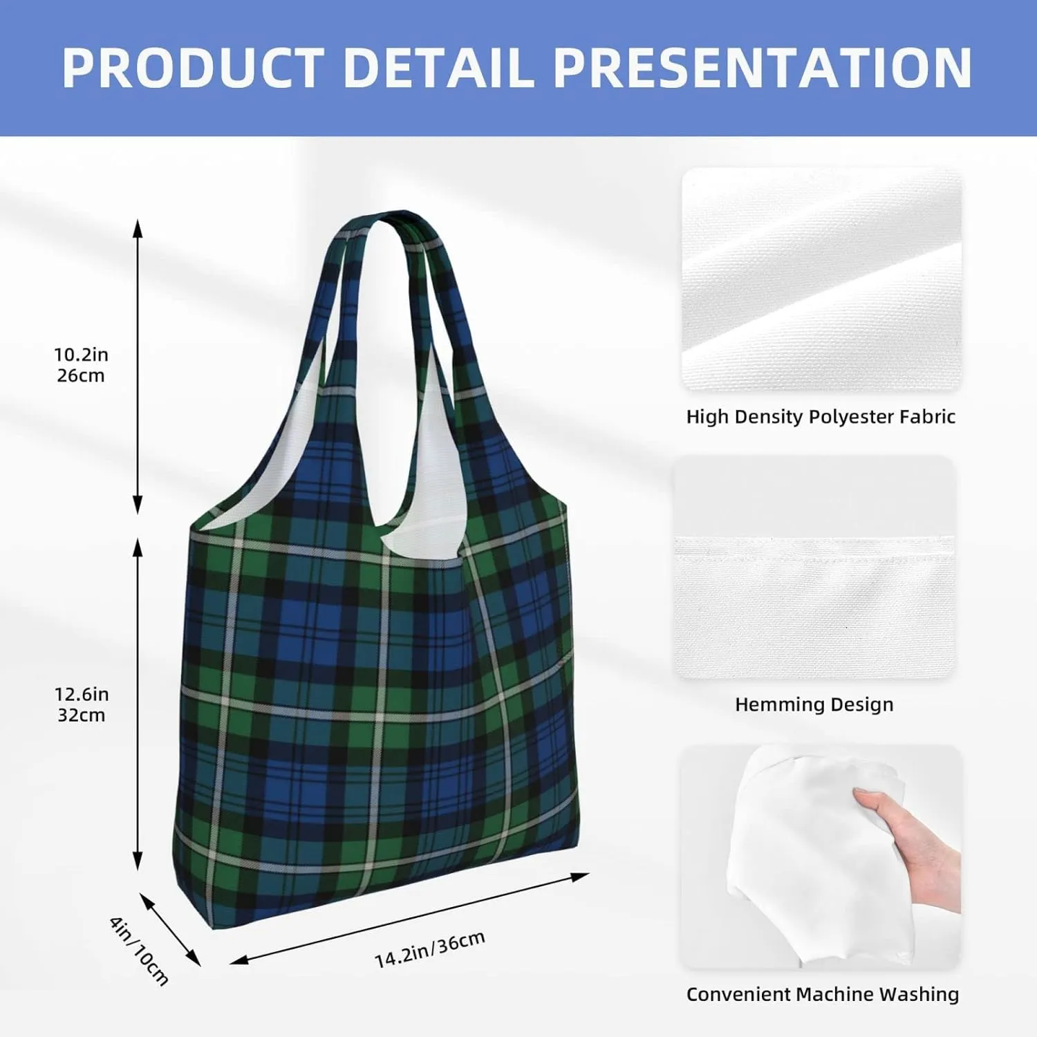 Canvas Shoulder Tote Bags For Women And Men, Reusable Grocery Bags, Large Capacity