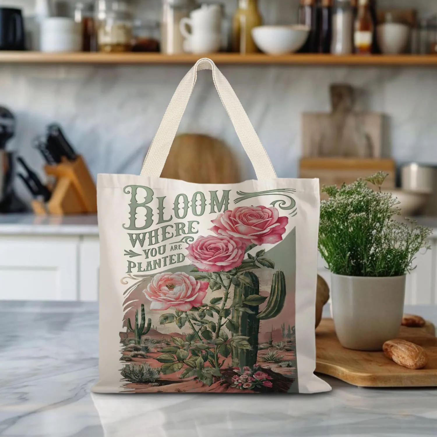 Canvas Tote - Aesthetic, Boho, Vintage Reusable Grocery Bag