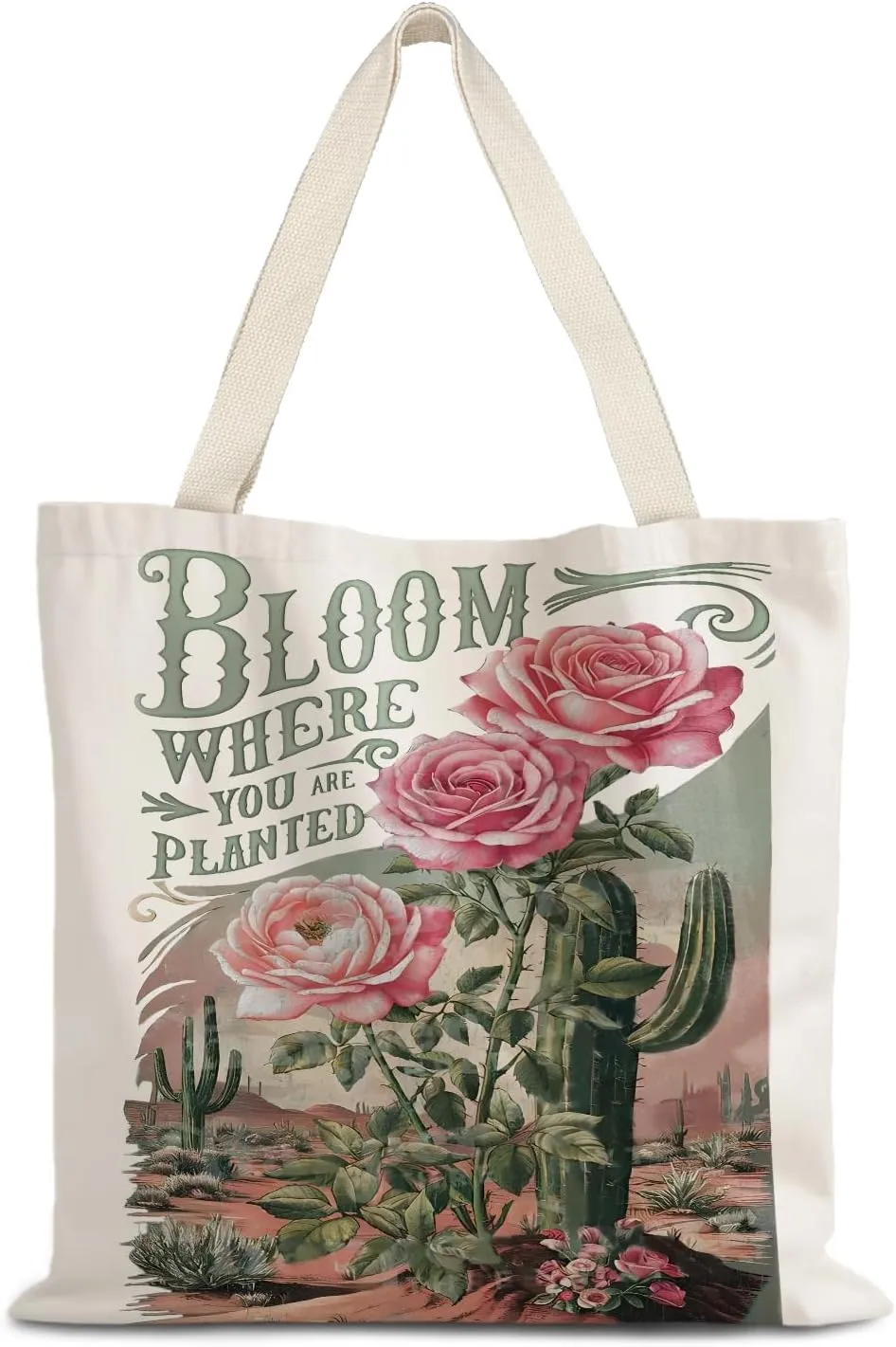 Canvas Tote - Aesthetic, Boho, Vintage Reusable Grocery Bag