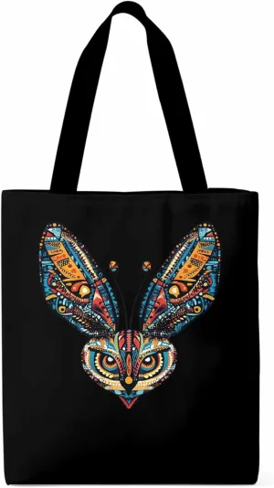 Canvas Tote Bag, Abstract Flower Textured Owl patterned Canvas Tote Handbags for Women Shoulder Bag,