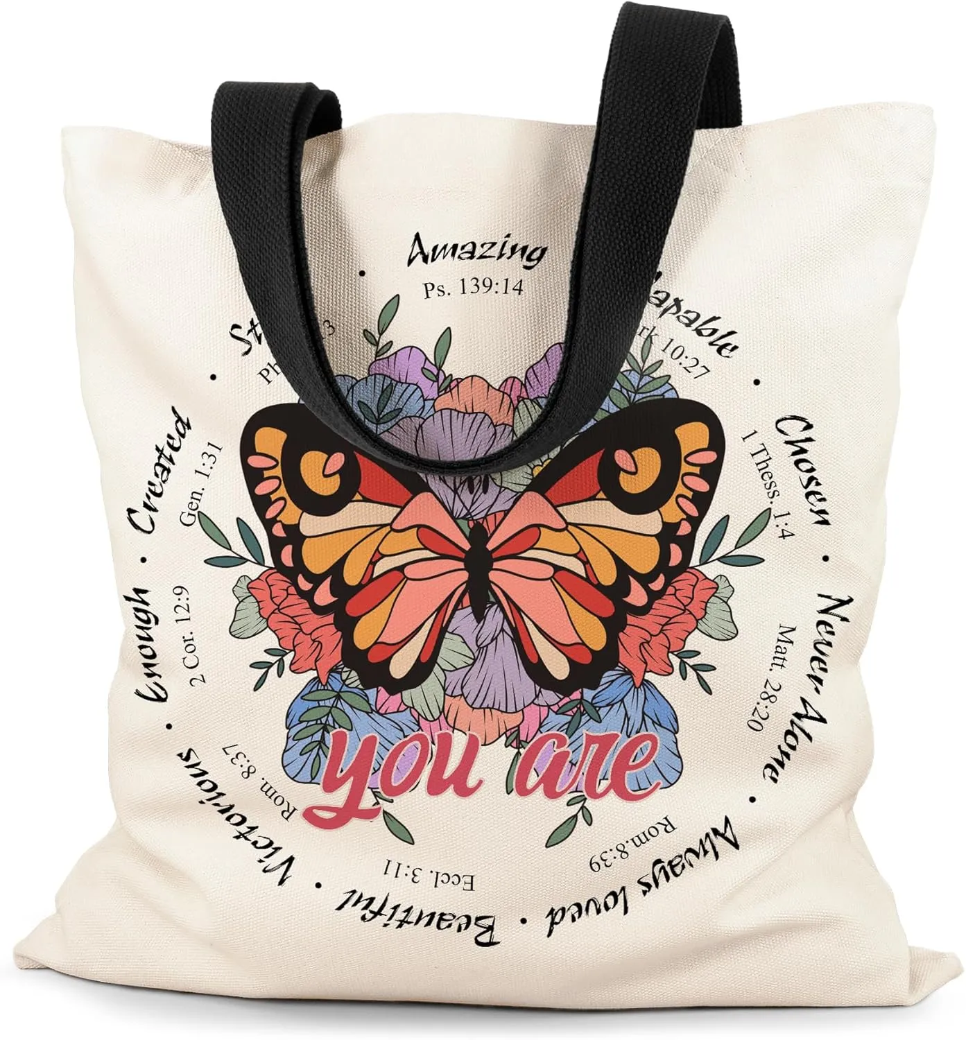 Canvas Tote Bag Aesthetic for Women, Cute Tote Bag with Zipper Pocket, Heavy Duty Reusable Shopping Bags for Grocery