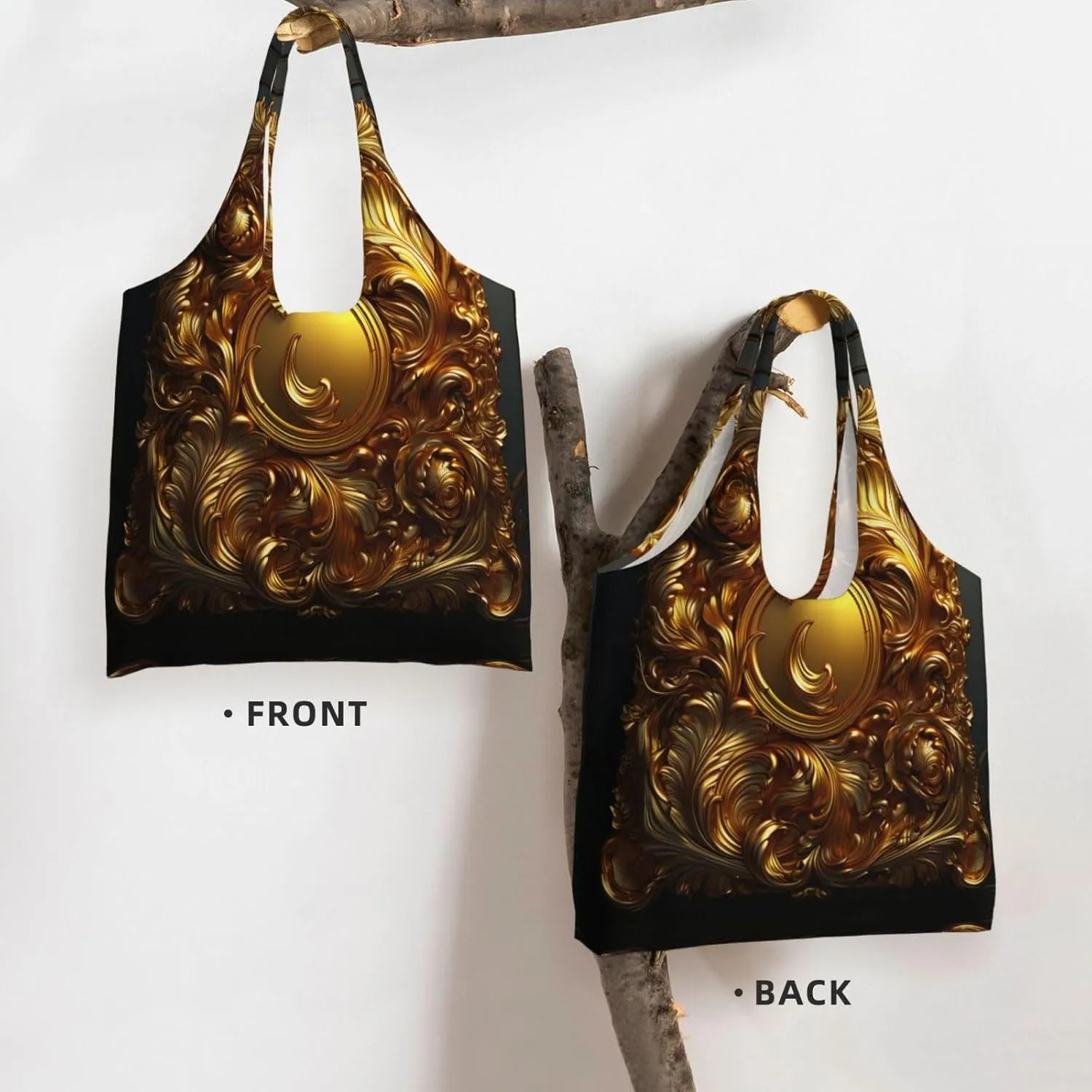Canvas Tote Bag Lightweight Reusable Grocery Shopping Bag Bright Bunnies and Flowers Handbag for Women Men