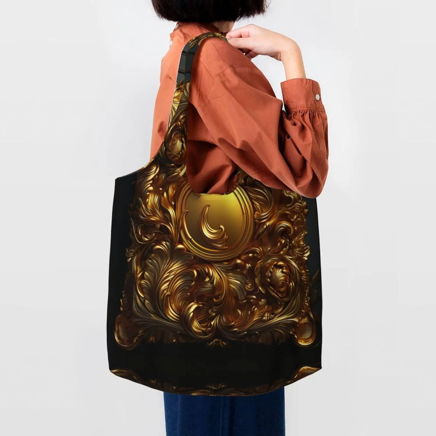 Canvas Tote Bag Lightweight Reusable Grocery Shopping Bag Bright Bunnies and Flowers Handbag for Women Men