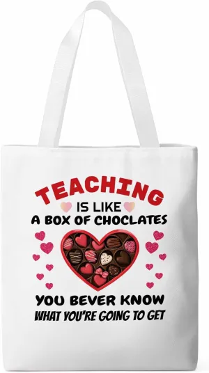 Canvas Tote Bag Romance Love Candy Reusable Grocery Shopping Bags with Handle, Inspirational Quote Large Canvas