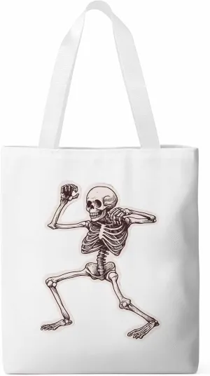 Canvas Tote Bag, Vintage Skeleton Print patterned Canvas Tote Handbags for Women Shoulder Bag,