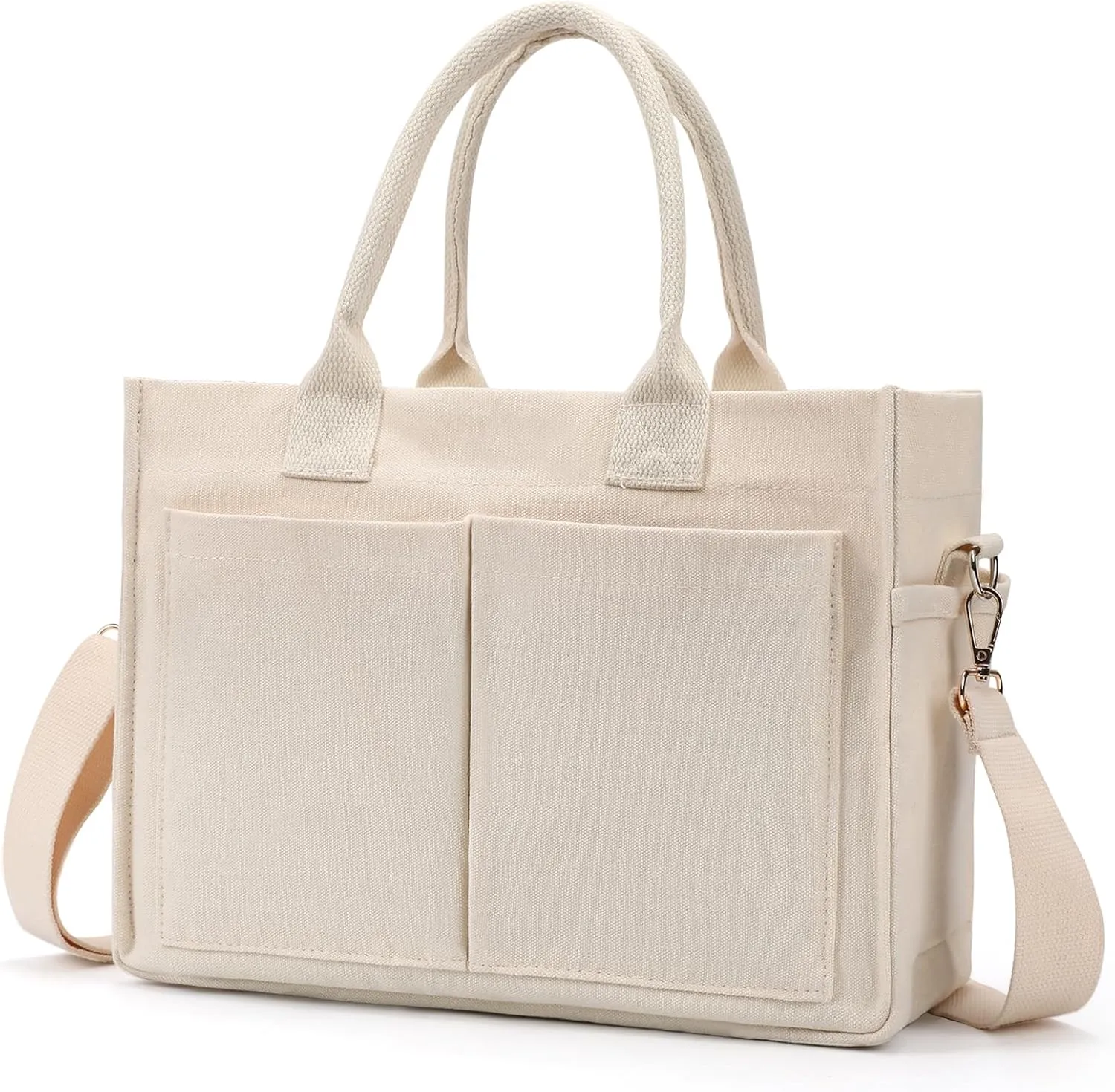 Canvas Tote Bags for Women，Work Tote Bags with Pockets,Crossbody Tote Bag Everything Handbags Shoulder Bags for Women