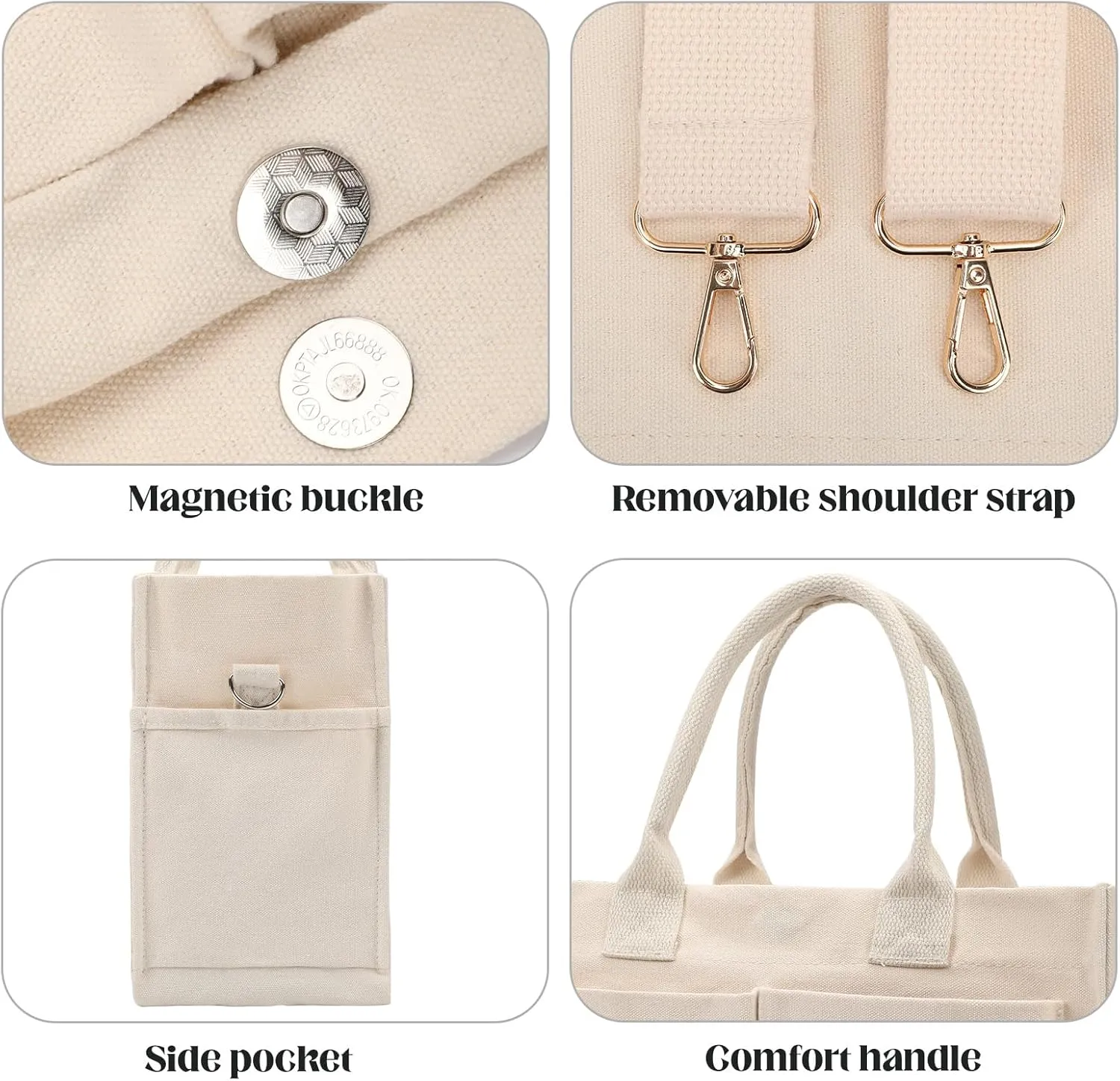 Canvas Tote Bags for Women，Work Tote Bags with Pockets,Crossbody Tote Bag Everything Handbags Shoulder Bags for Women