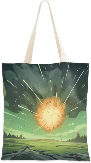 Canvas Tote Bags Meteor in Fields Multi-Purpose Reusable Canvas Bags Use for Grocery Bags,Shopping Bags,Gift Bags