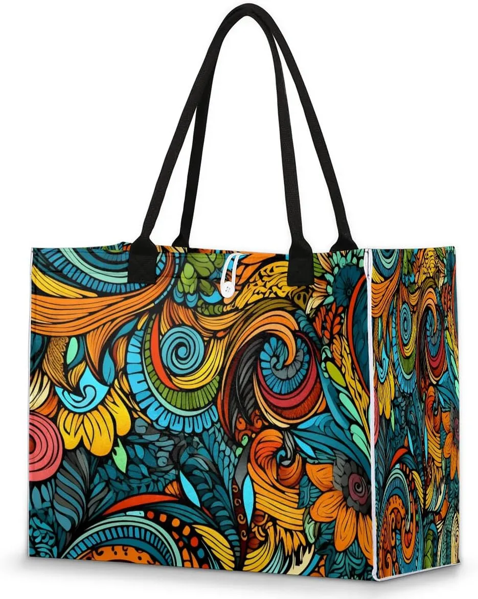 Canvas Tote Bags, Reusable Canvas Bags Use For Grocery Bags, Shopping Bags, Work, Daily Use