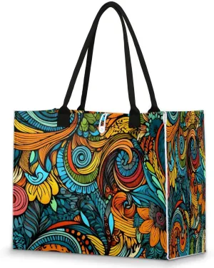 Canvas Tote Bags, Reusable Canvas Bags Use For Grocery Bags, Shopping Bags, Work, Daily Use