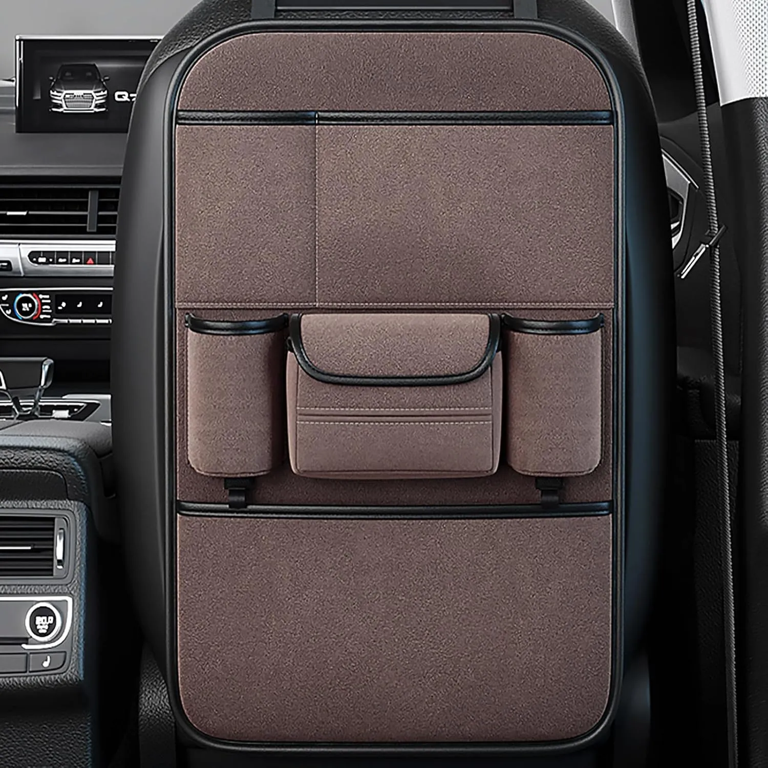 Car Backseat Organizer for Chevrolet Statesman Veritas Rezzo Equinox G2X Trailblazer Waterproof and Stain Resistant Car Organiser Back Seat Kids Back Seat Organiser,Brown, normal