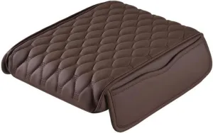 Car Center Console Pad for Alfa Romeo Tonale 2022 2023 2024 2025, Leather Center Console Armrest Protector Cover with 2 Storage Bags, Car Accessories,Brown