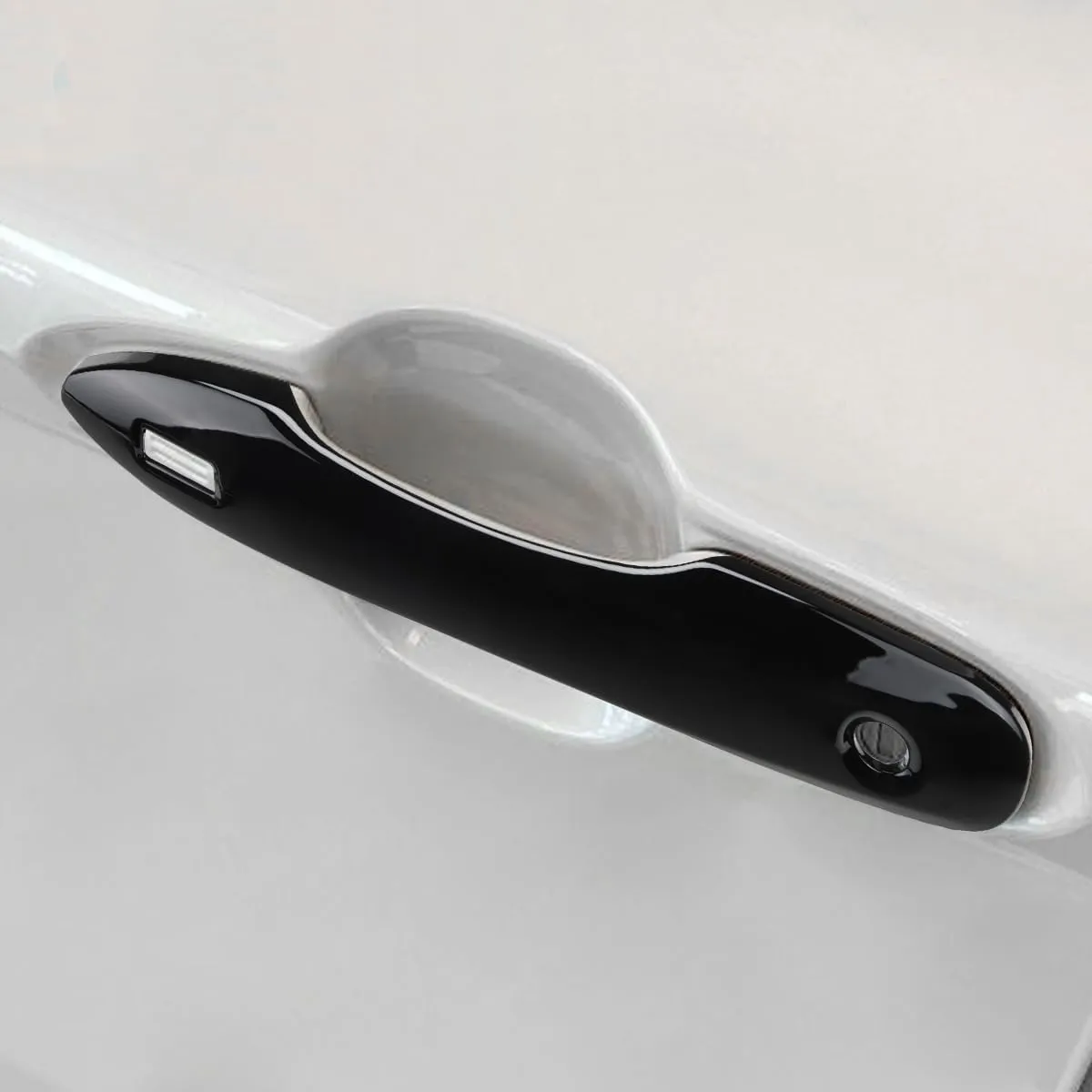 Car Door Handle Cover Protector Compatible for 2018-2023 2024 2025 Toyota Camry Accessories Compatible for Toyota Corolla Venza 2024 2023-2020 (with 2 Smart Key Holes, Glossy Black)