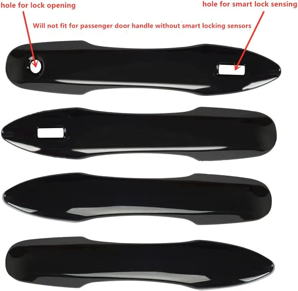Car Door Handle Cover Protector Compatible for 2018-2023 2024 2025 Toyota Camry Accessories Compatible for Toyota Corolla Venza 2024 2023-2020 (with 2 Smart Key Holes, Glossy Black)
