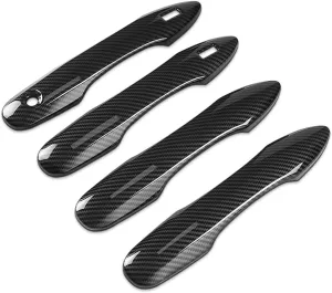 Car Door Handle Cover Protector Compatible for 2018-2023 2024 2025 Toyota Camry Accessories Compatible for Toyota Corolla Venza 2025 2024 2023 2022-2020 (with 2 Smart Key Holes, Carbon Fiber)