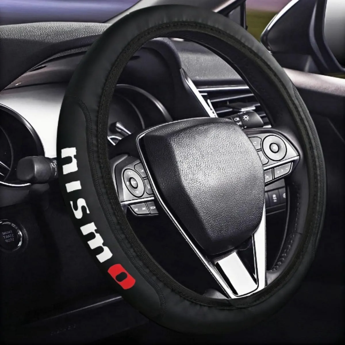 Car Leather Steering Wheel Cover Anti-Slip Steering Wheels Accessories Compatible with nismo 370Z 350Z GTR and More