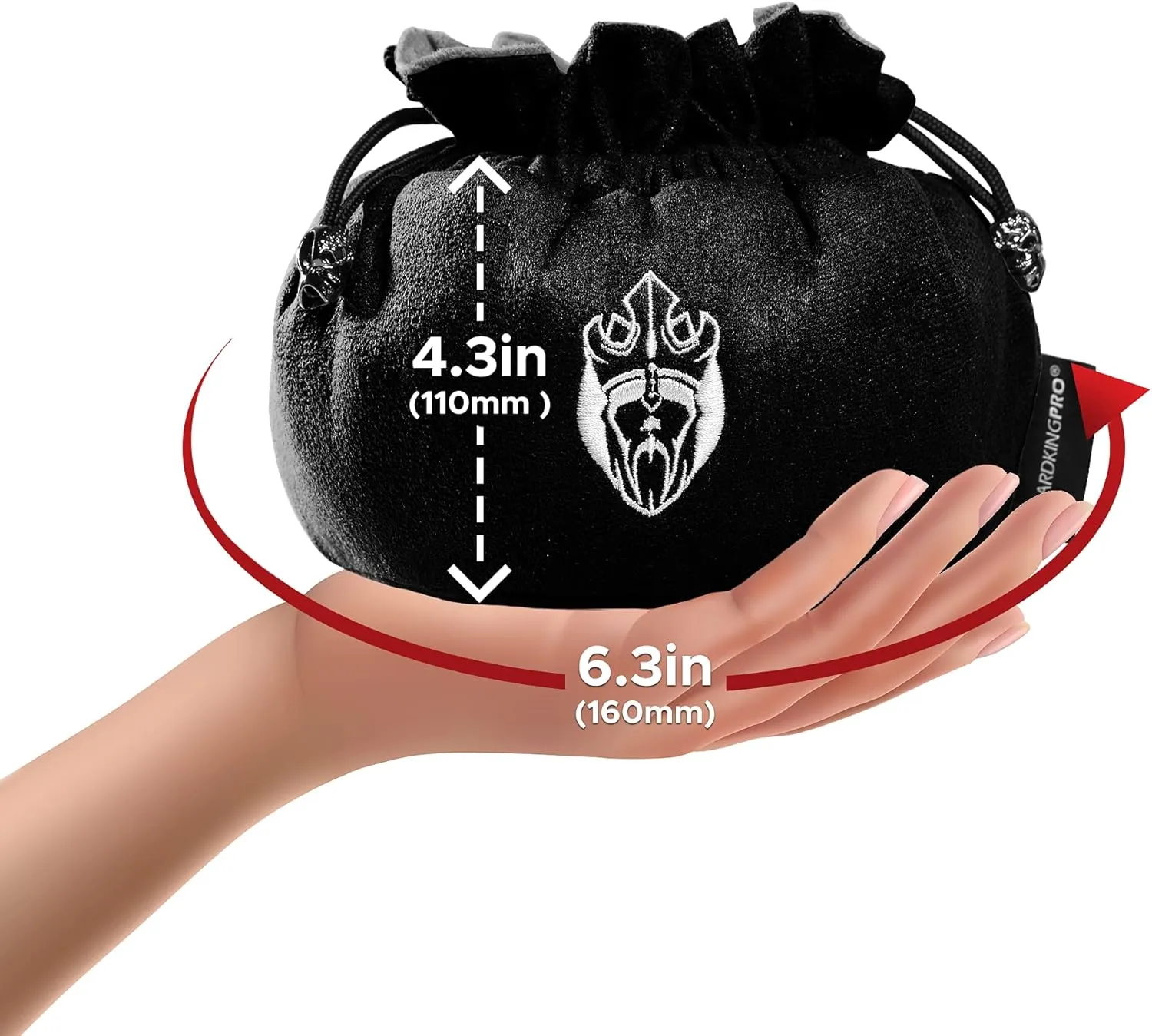 CardKingPro Immense Dice Bags with Pockets - Black - Capacity 150  Dice - Great Organizer for Dice Hoarders, Perfect For Dungeons and Dragons [Patented Design]
