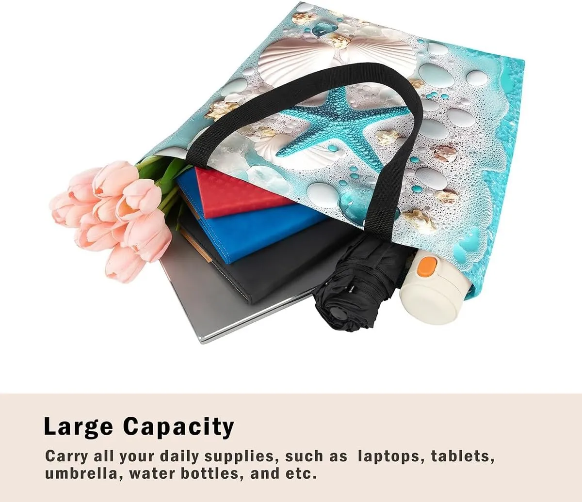 Cartoon Crab Canvas Tote Bag,3D Crab Marine Life Tote Bag