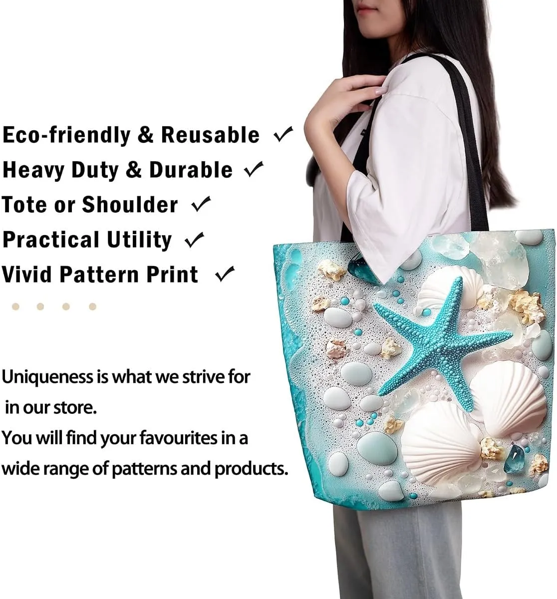 Cartoon Crab Canvas Tote Bag,3D Crab Marine Life Tote Bag