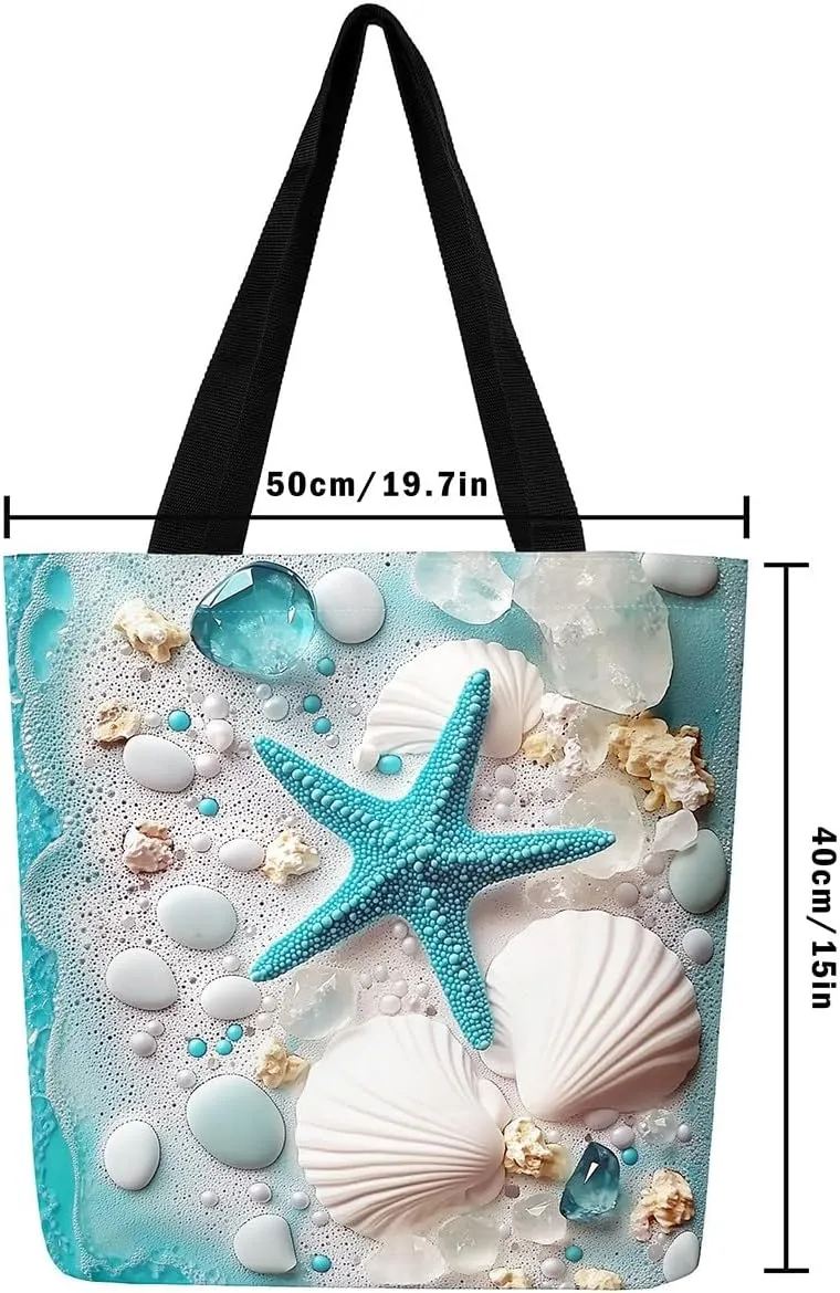 Cartoon Crab Canvas Tote Bag,3D Crab Marine Life Tote Bag