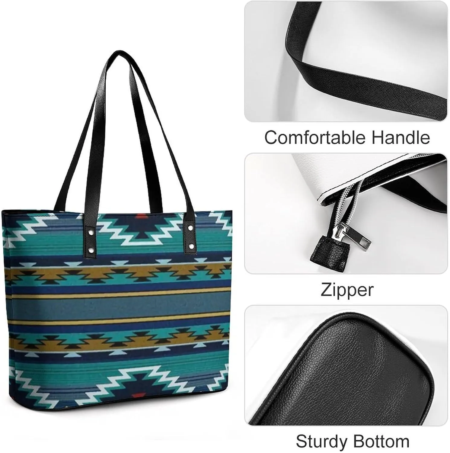 Cartoon Mushrooms A Leather Handbag with Large Capacity And Portability