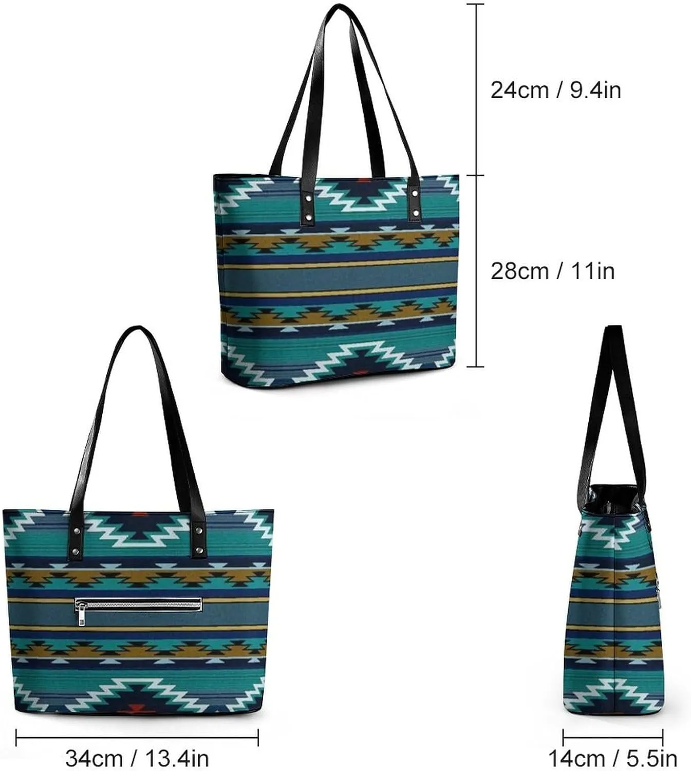 Cartoon Mushrooms A Leather Handbag with Large Capacity And Portability