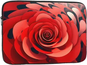 Cartoon Red Flower Vortex Spiral Prints Shockproof Portable Laptop Sleeve Bag 13 inch - Protective Case for Men and Women's Business Travel, Office Daily Use