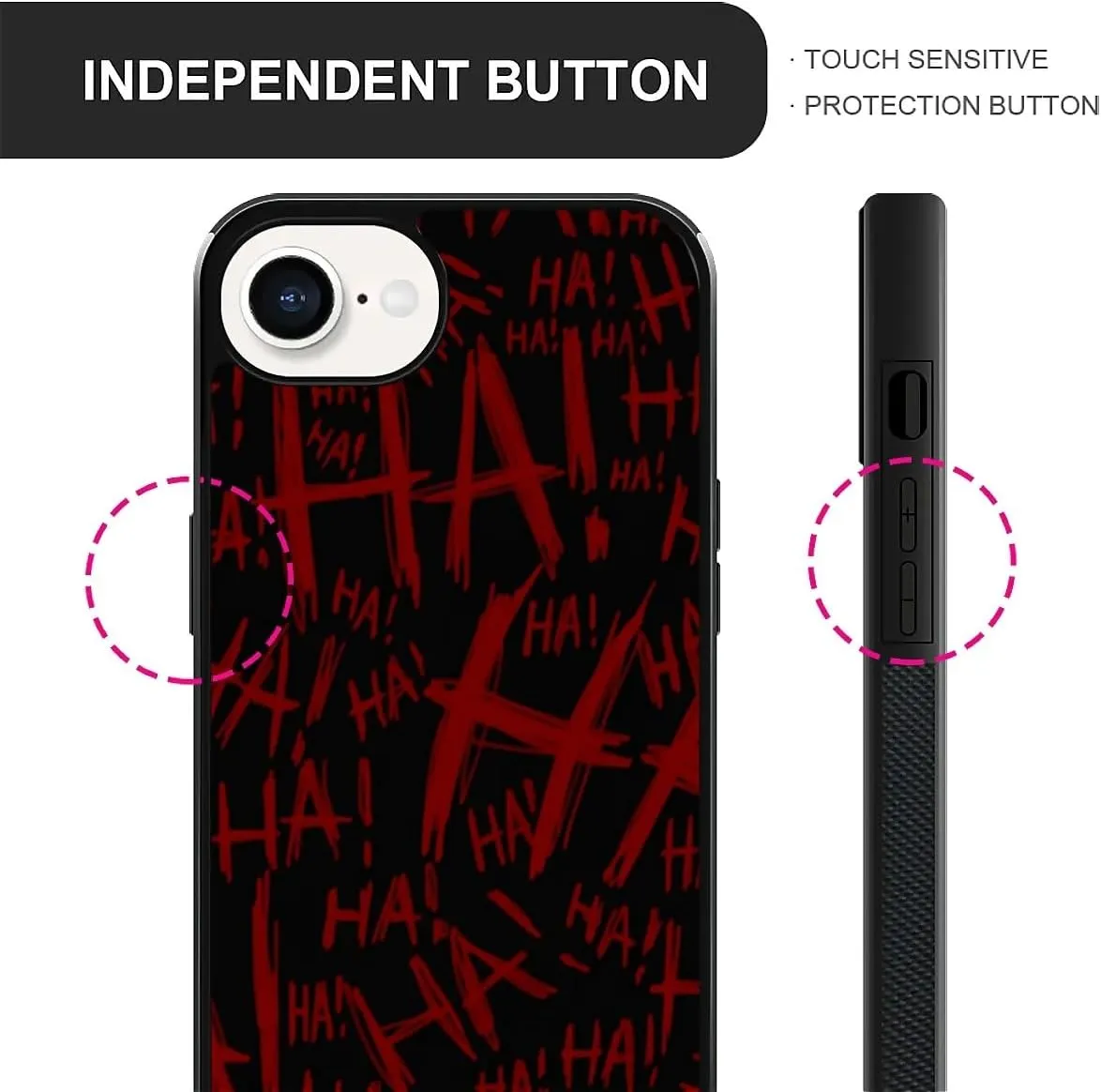 Case Compatible with iPhone 16E,Joker Laughter Covers for Men/Boys,Four Side Frame Anti-Skid Soft Silicone Shockproof Protective Case for iPhone 16E 6.1inch