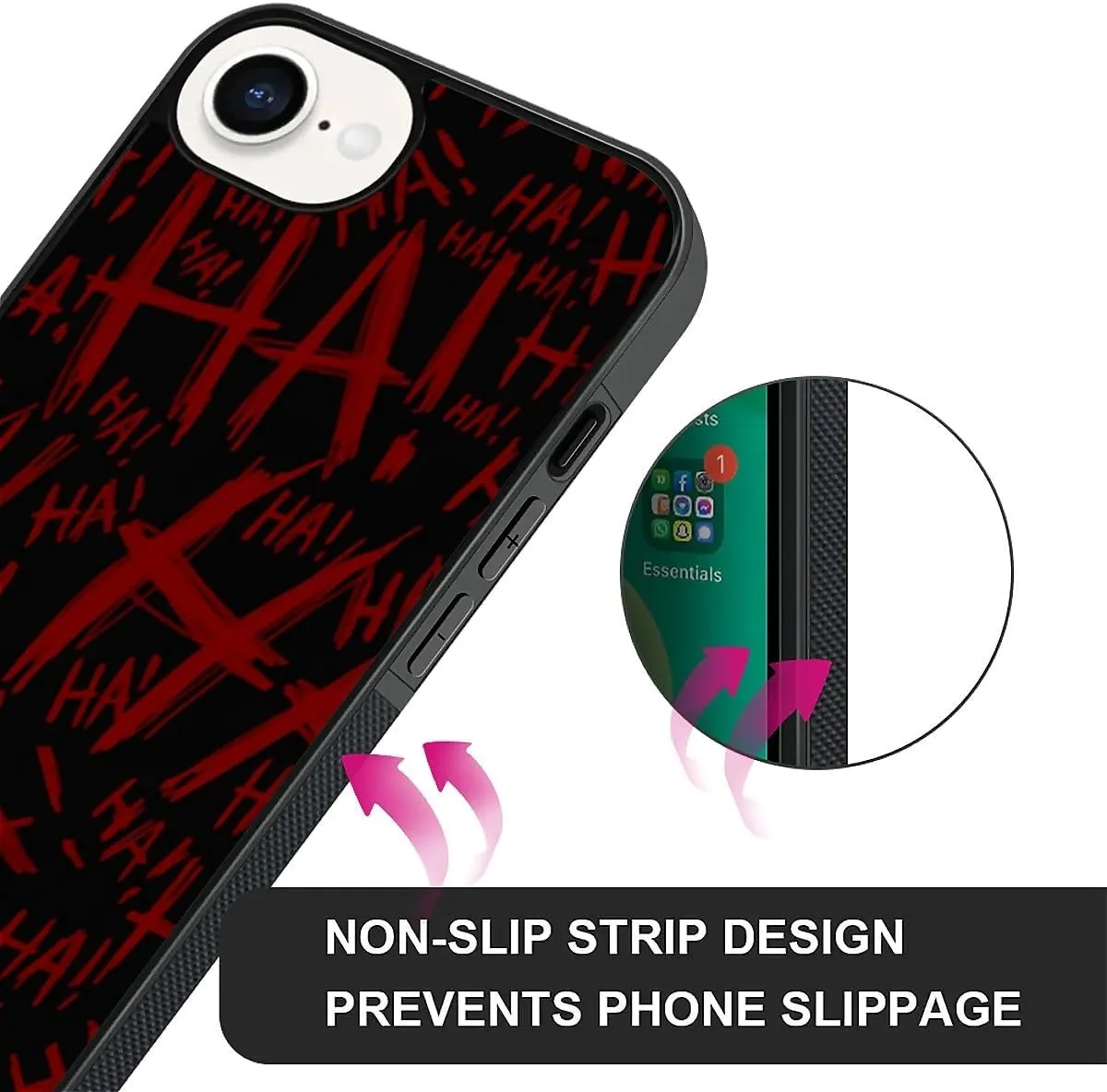 Case Compatible with iPhone 16E,Joker Laughter Covers for Men/Boys,Four Side Frame Anti-Skid Soft Silicone Shockproof Protective Case for iPhone 16E 6.1inch