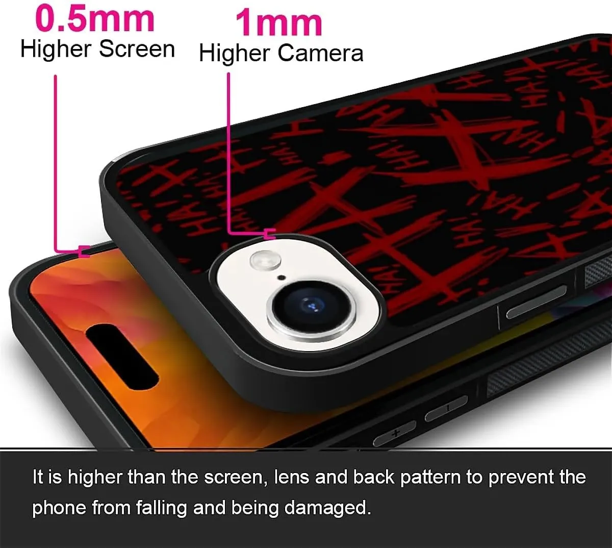 Case Compatible with iPhone 16E,Joker Laughter Covers for Men/Boys,Four Side Frame Anti-Skid Soft Silicone Shockproof Protective Case for iPhone 16E 6.1inch