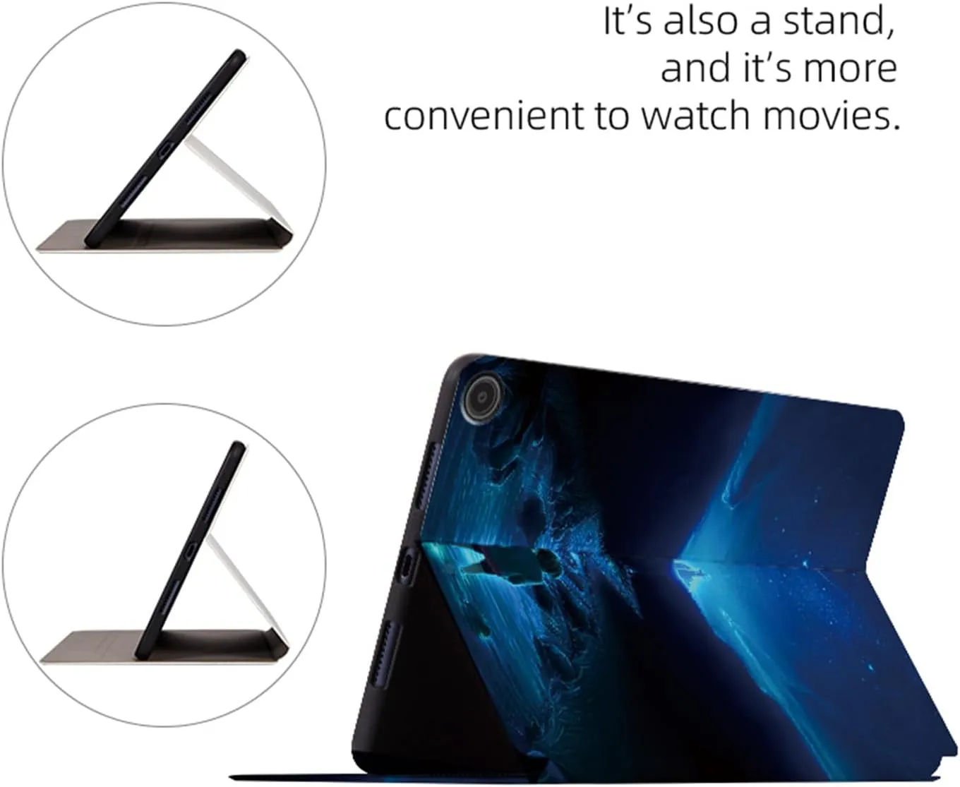 Case for iPad Pro 13-inch (M4), Shockproof Protective PU Leather Case with Adjustable Viewing Stand Angle Folio Fold Cute Cover (Aurora)