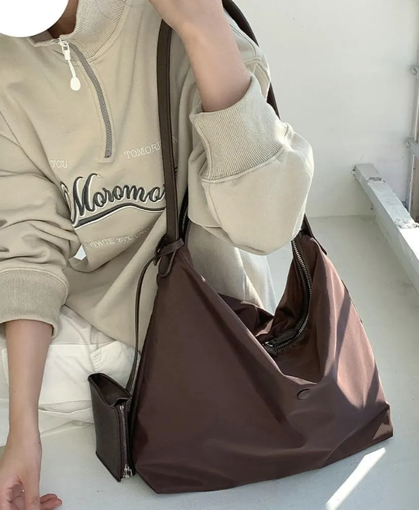 Casual Nylon Shoulder Bags for Women Large Tote Purse Lightweight Travel Handbags Working Top Handle Bags