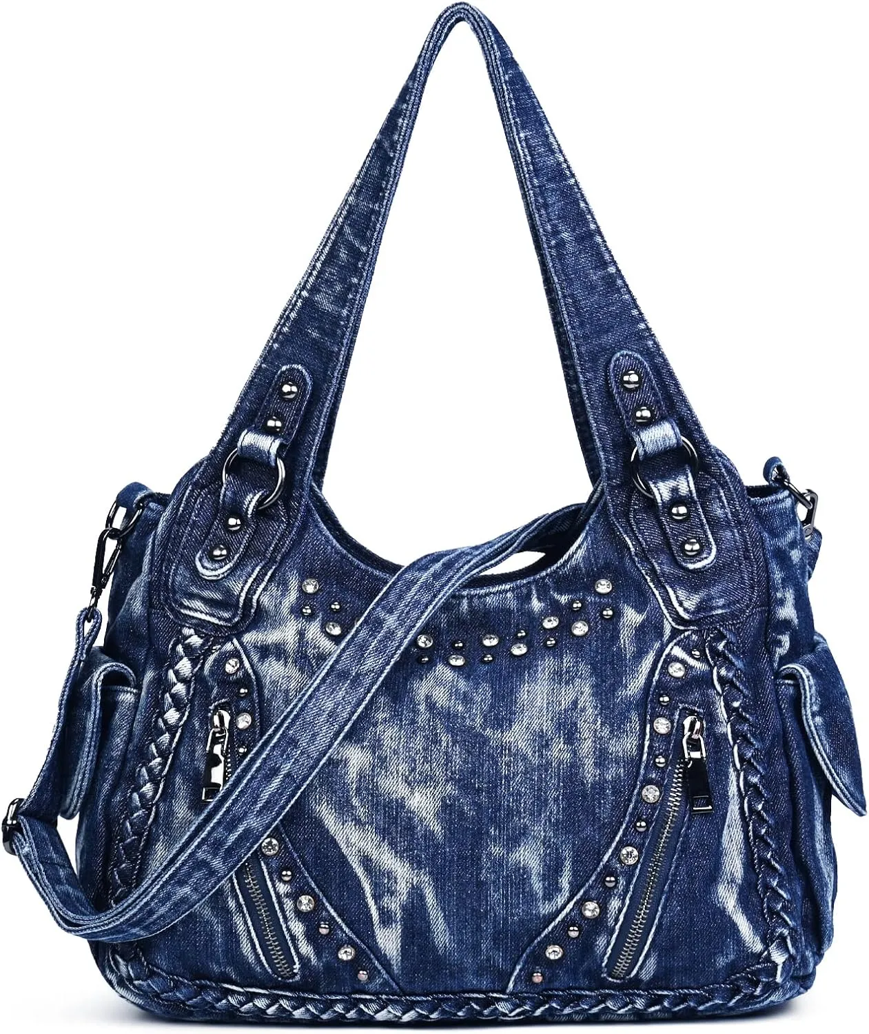 Casual Washed Denim Shoulder Bags Top Handle Lady's Hobo Bags Women Purses And Handbags