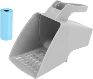 Cat Litter Scoop with Bags | Hollow Out Lattice Design Saves 30% Litter | PP Material Sifter Scoop for Cat Waste/Home Care | Multifunctional & Ergonomic Handle