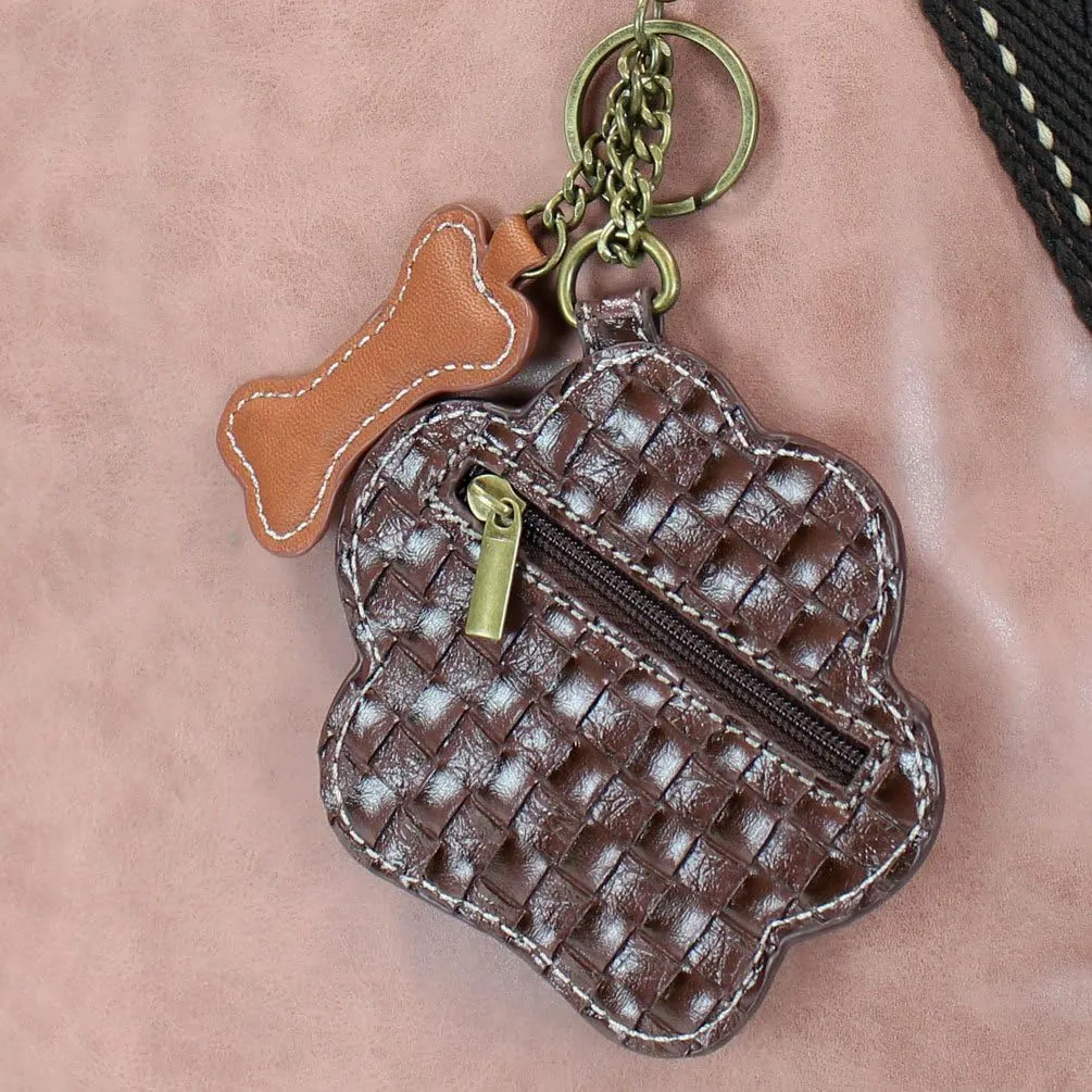 Chala Handbags Dust Rose Shoulder Purse Tote Bag with Key Fob/ Coin Purse