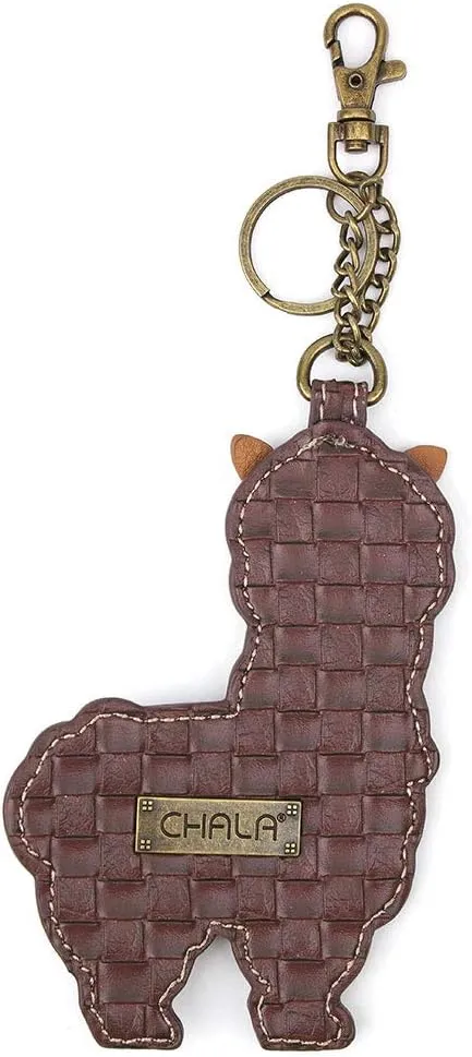 CHALA Large Bowling Tote Shoulder Bag with Canvas Handle and LLAMA Keyfob (LLAMA)