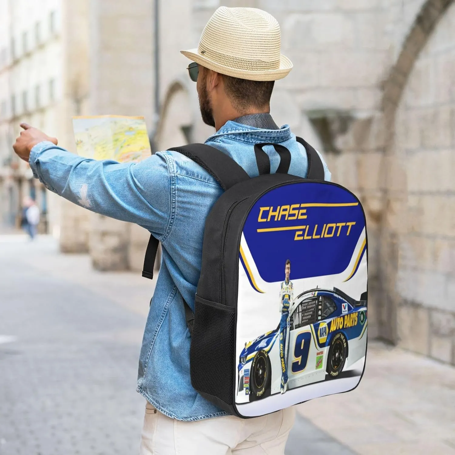 Chase-Elliott-Car-9 Backpack Work Rucksack Computer Bag 17 Inch Travel Backpack Gym Bags
