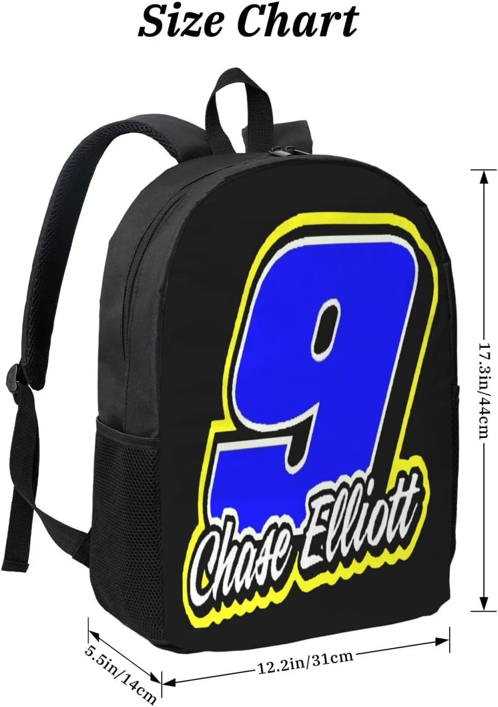 Chase-Elliott-Car-9 Backpack Work Rucksack Computer Bag 17 Inch Travel Backpack Gym Bags