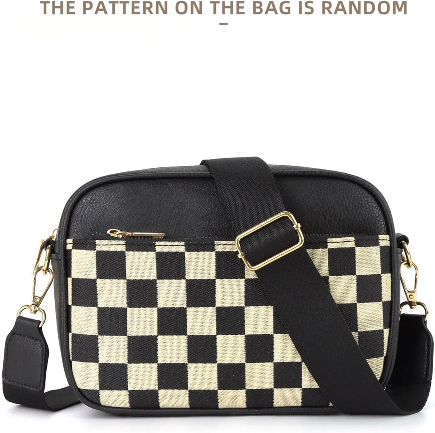 Checkered Crossbody Bag Checkerboard Purse For Women Plaid Pattern Shoulder Bags Colorblock Leather Handbag