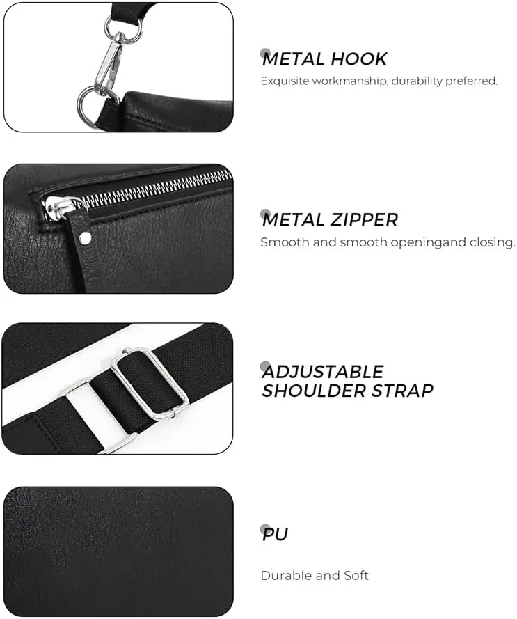 Checkered Crossbody Bag for Women Checkerboard Bum Bags PU Canvas Sling Purse with Mini Wallet