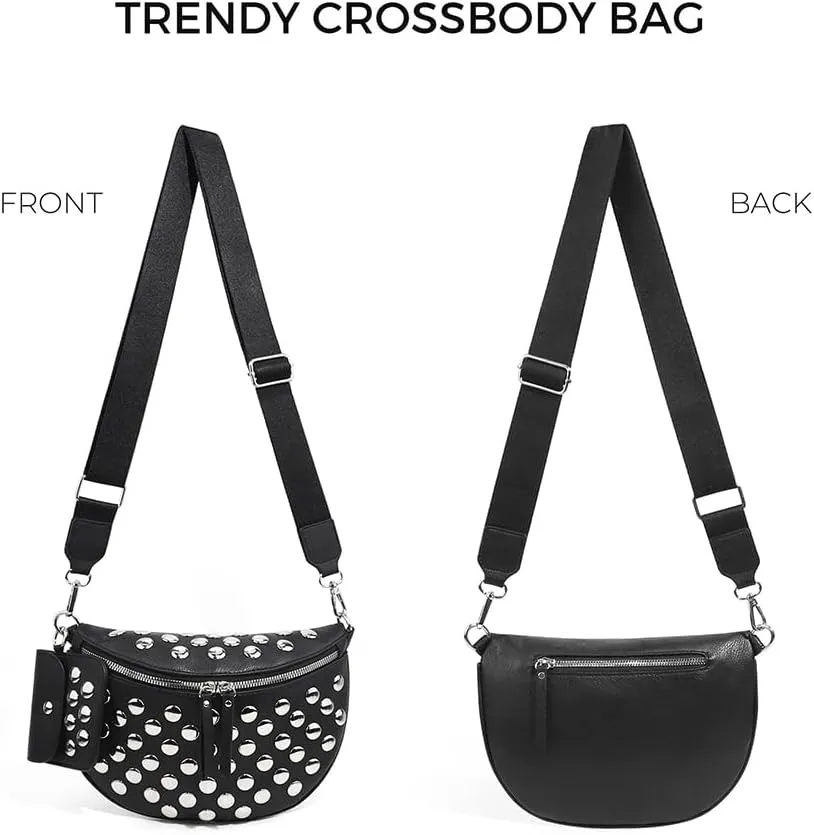 Checkered Crossbody Bag for Women Checkerboard Bum Bags PU Canvas Sling Purse with Mini Wallet