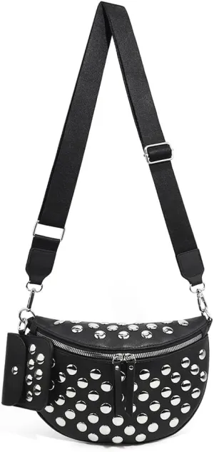 Checkered Crossbody Bag for Women Checkerboard Bum Bags PU Canvas Sling Purse with Mini Wallet